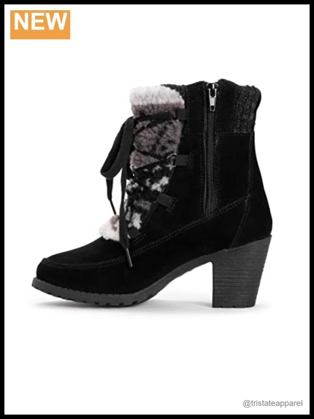 Women's Faux Suede Mid-Calf Boots with Faux Fur and Memory Foam